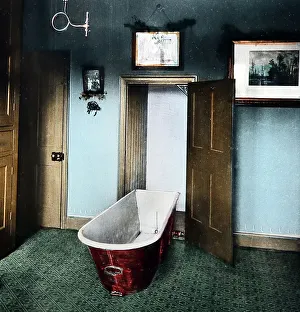 Bathroom Prints: A cabinet bath in a Bournville house, early 1900s