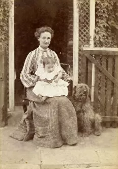 Images Dated 5th November 2018: Cabinet photograph of a Mother with her young child and dog
