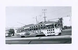 Cable car on a San Francisco street, California, USA