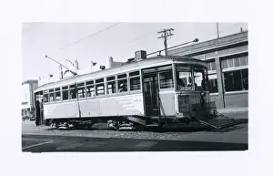 Cable car on a San Francisco street, California, USA