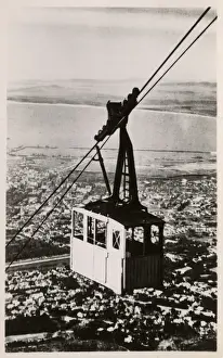 Cable car and Table Bay, Cape Town, South Africa