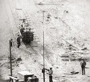 Cable rail cart, mining, South America c. 1890