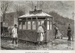 The cabmen's shelter in Acacia Road, St John's Wood, north London. Date: 1875