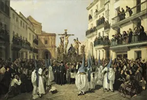 Costumbrism Prints: CABRAL BEJARANO, Manuel (1827-1891). Procession