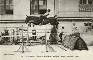 Jumps Prints: Cadre Noir - Saumur, France - Leaping a large obstacle