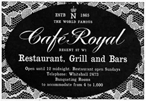 Images Dated 12th April 2012: Cafe Royal advert