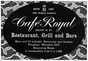 Images Dated 12th April 2012: Cafe Royal advert