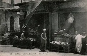Pitta Prints: Cafe on a street in Cairo, Egypt