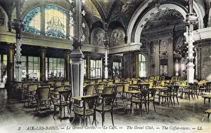 Bains Prints: Caf頯r coffee room in Le Grand Cercle, Aix Le Bains