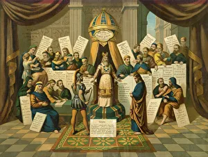 Favour Prints: Caiaphas and others utter their opinions about the guilt of Jesus : some favour him