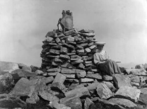 Images Dated 4th July 2016: Cairn on Slieve League, County Donegal, north-west Ireland