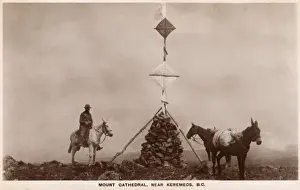 Cairn on the sumit of Mount Cathedral, Canada
