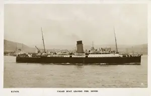 Dover Prints: The Calais Ferry Boat leaving the Pier, Dover, Kent