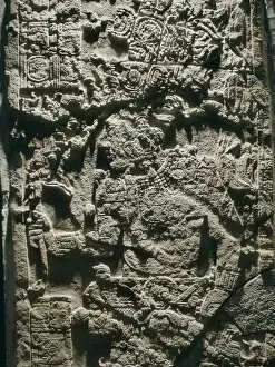 Mejico Collection: Calakmul Stele. Maya art