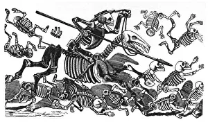 Quixote Prints: Calavera Mexico 1900s Death Skull Bones Mexican
