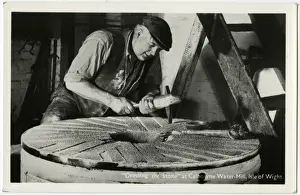 Miller Prints: Calbourne, Isle of Wight, Hants - Dressing watermill stone