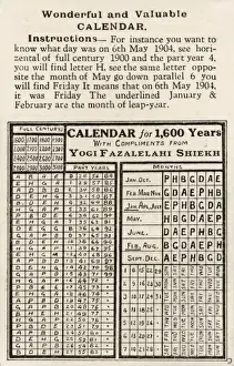 Calculating calendar - dates and days