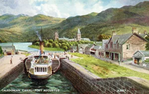 Ferry Prints: Caledonian Canal, Scotland - The lock at Fort Augustus