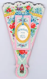Calendar for 1874 in the form of a fan