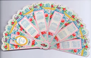 Almanack Gallery: Calendar for 1874 in the form of a fan