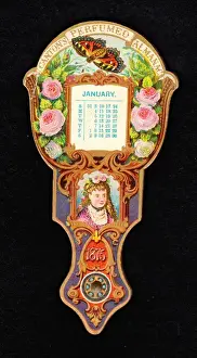 Calendar for 1875 in the form of a fan