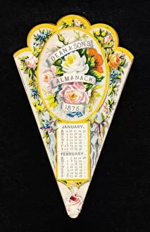 Almanack Gallery: Calendar for 1875 in the form of a fan
