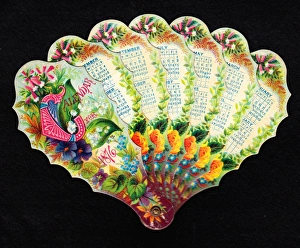 Almanack Gallery: Calendar for 1876 in the form of a fan