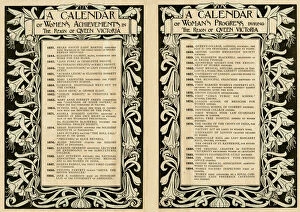 Achievements Gallery: Calendar, Womens Achievements in reign of Queen Victoria