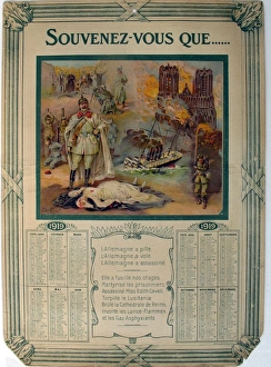 Images Dated 30th April 2012: Two calendars - WWI era