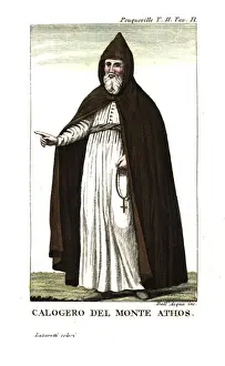 Travels Prints: Calogero, Italo-Greek hermit monk, from Mt. Athos
