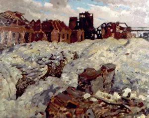 Calonne Prints: Calonne, near Loos - British troops in their trenches, WW1