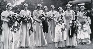 Bouquets Collection: Cambridge-Abel Smith Balcombe wedding, 1931 - bridesmaids