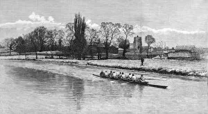 Session Collection: Cambridge Eight Rowing on the River Cam, 1890