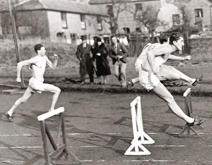 Pre War Prints: Cambridge University sports final - the hurdles, 1933