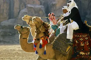 Jordan Gallery: Three camel riders, Jordan
