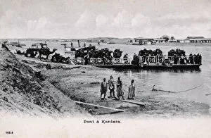 Images Dated 13th November 2017: Camel train on a chain ferry at Kantara, Egypt