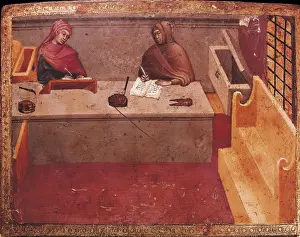 Italians Prints: Camerlengo at his Desk. Biccherna cover. 1388. Renaissance