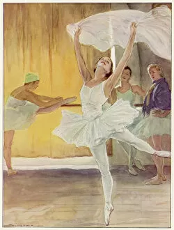 Academy Collection: Camille Bos, ballet dancer, rehearsing La Grisi