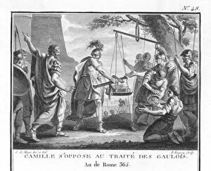 Camillus opposes a treaty with the Gauls