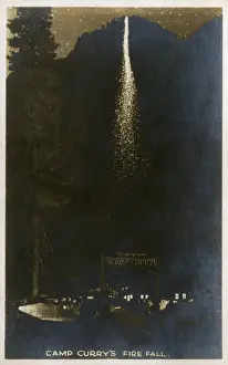 Curry Prints: Camp Curry Firefall, Yosemite National Park, USA