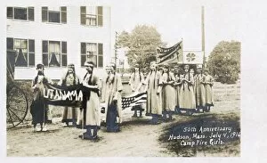 50th Gallery: Camp Fire Girls on parade, Hudson, Massachusetts, USA