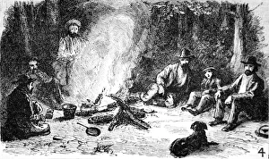 Images Dated 9th November 2004: Camp Fire, Yellowstone National Park, 1883
