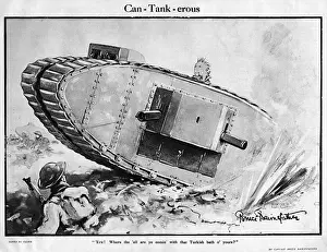 Tanks Prints: Can-Tankerous by Bruce Bairnsfather, WW1 cartoon