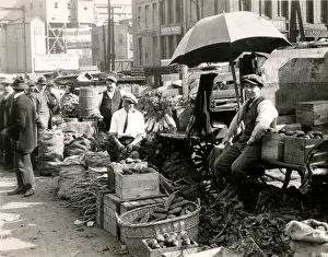 Press Prints: Canada c. 1920 vegetables Bonsecours Market Montreal