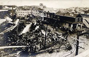 Images Dated 24th June 2020: Canada - Ontario - Mining Town - Cobalt - Harringtons Restaurant destroyed by fire