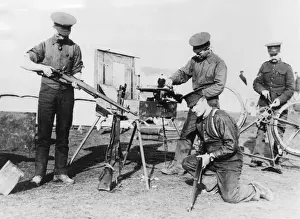 Canadian armourers repairing rifles, Salisbury Plain, WW1