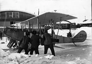 Canadian-built Curtiss JN4 Canuck C318 fitted with skis