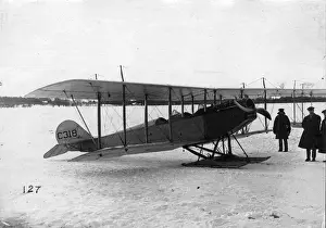 Canadian-built Curtiss JN4 Canuck C318 fitted with skis
