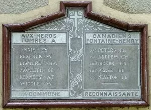 Liberators Gallery: Canadian Casualties Memorial Fontaine Henry church