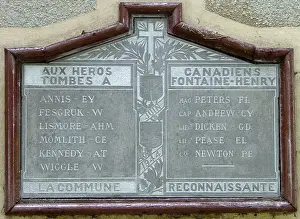 There Prints: Canadian Casualties Memorial Fontaine Henry church